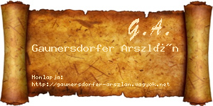 Gaunersdorfer Arszlán névjegykártya